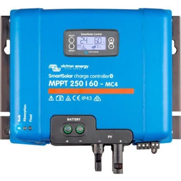 Inverters R Us Victron Energy SmartSolar Charge Controller, MPPT 250V/60-MC4 Connection, Blue, Aluminum SCC125060321